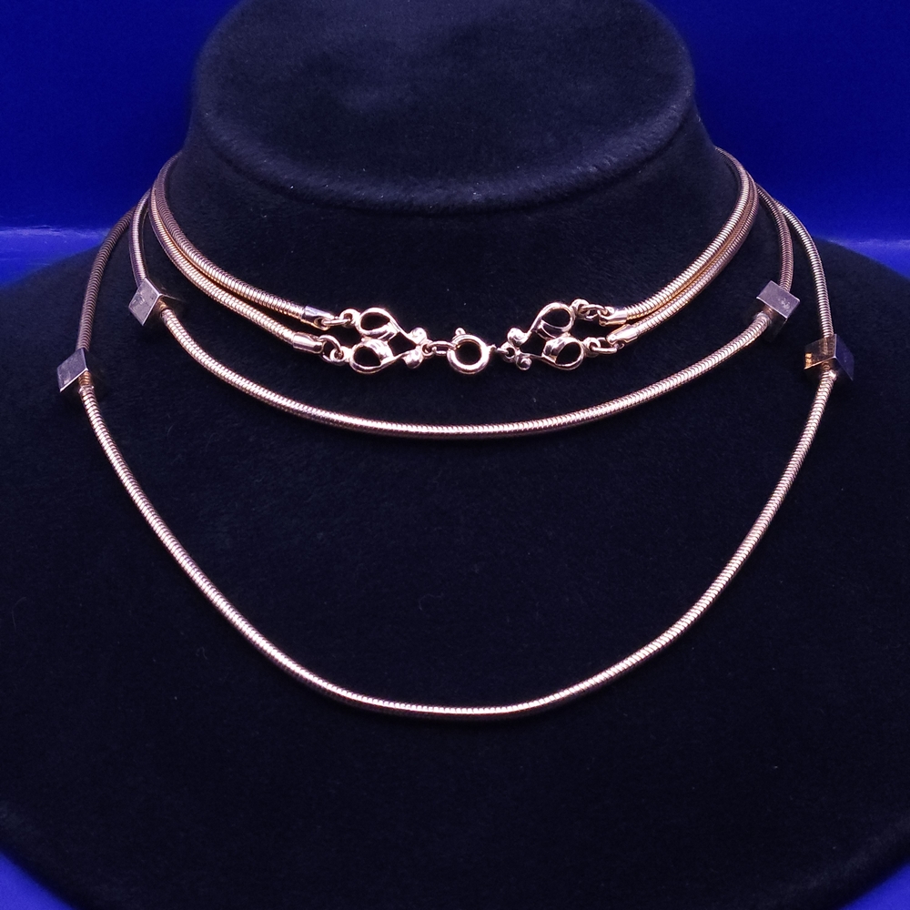 Vintage Gold-tone Snake Chain Necklace